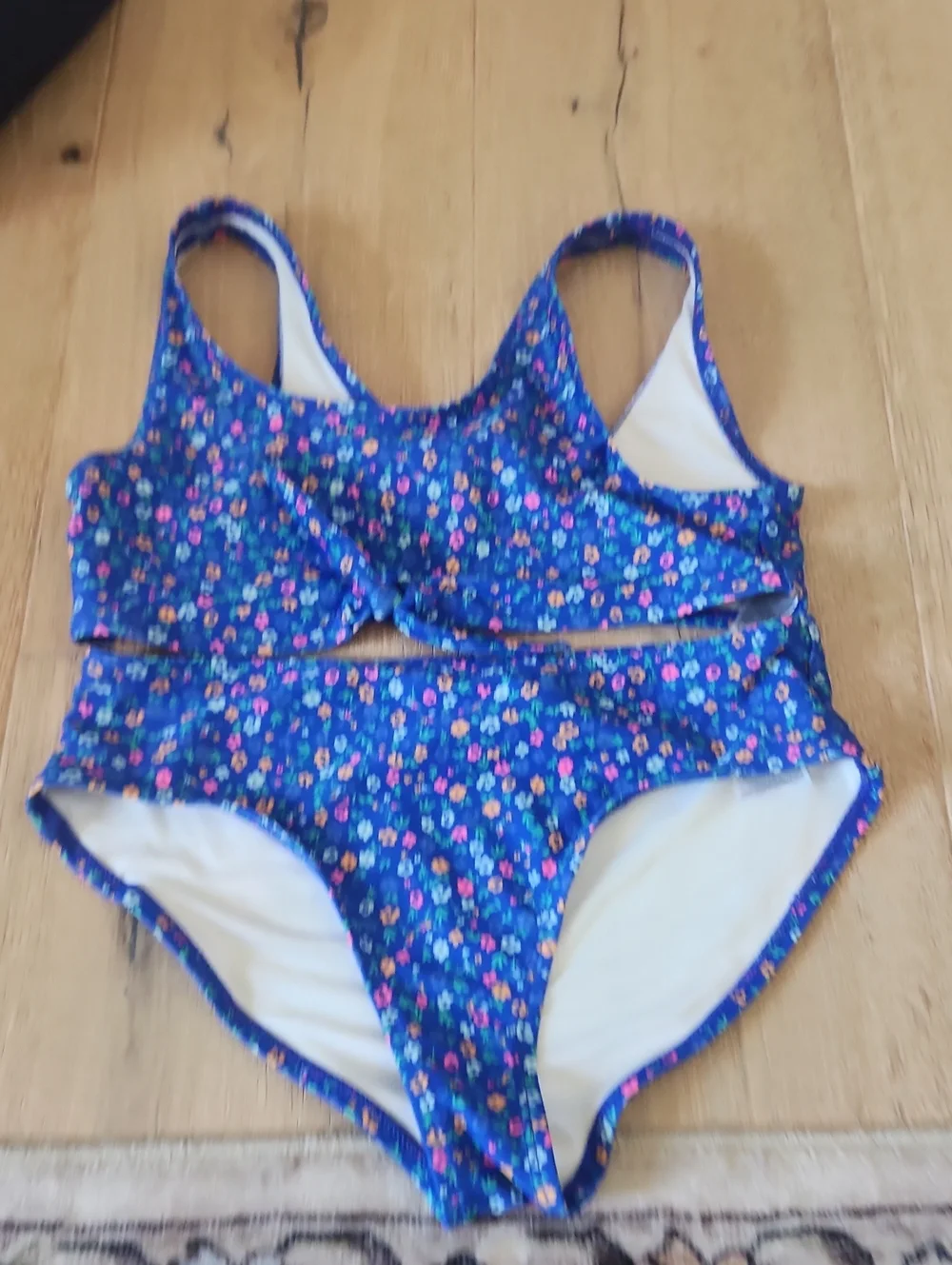 Girls' Blue Floral Two-Piece Swim Set